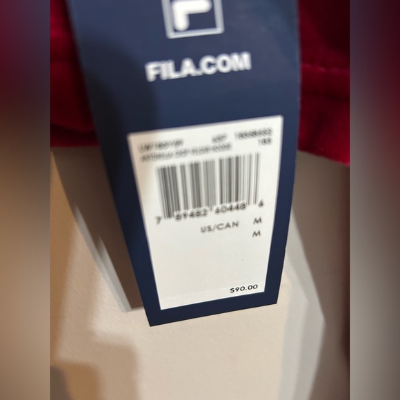 Women’s Medium FILA burgundy and orange velvet crop hooded top, hoodie - Picture 10 of 10